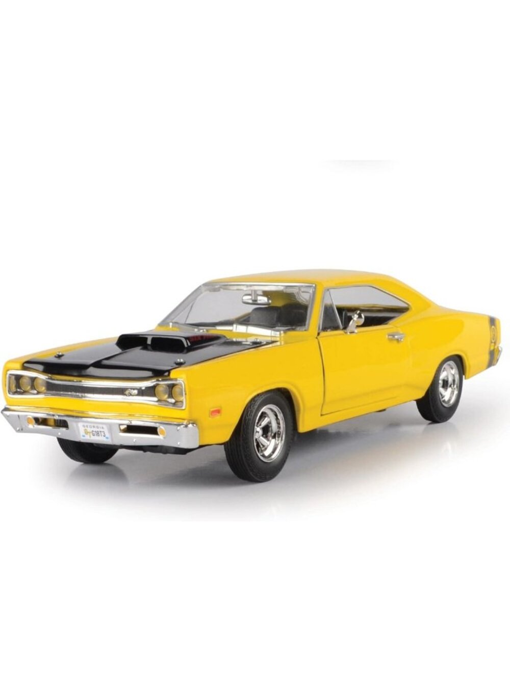 Vintage 1969 Muscle Car Diecast Model - Yellow & Black, 1/24 Scale Collectible